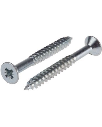 RS PRO Pozidriv Countersunk Steel Wood Screw, Bright Zinc Plated, No. 10 Thread, 1.3/4in Length