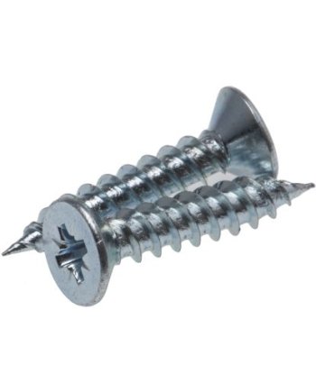 RS PRO Pozidriv Countersunk Steel Wood Screw, Bright Zinc Plated, No. 10 Thread, 1in Length
