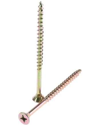 ULTI-MATE Pozisquare Countersunk Steel Wood Screw, Yellow Passivated, Zinc Plated, 6mm Thread, 100mm Length