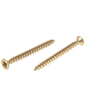 RS PRO Pozidriv Countersunk Steel Wood Screw, Yellow Passivated, Zinc Plated, 5mm Thread, 60mm Length