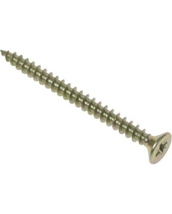 RS PRO Pozidriv Countersunk Steel Wood Screw, Yellow Passivated, Zinc Plated, 6mm Thread, 50mm Length